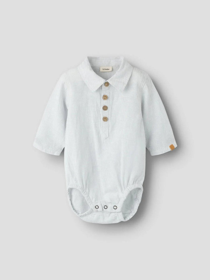 Lil Atelier Baby JESPER bodyskjorte - Gray Dawn | Torgunns Barneklær AS
