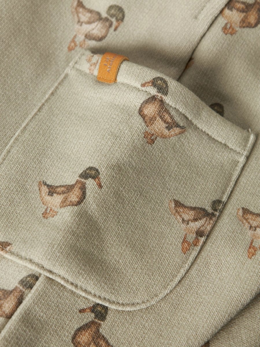 Lil' Atelier Baby JOBO AFI LOOSE Sweat Overall - Moss Gray | Duck | Torgunns Barneklær AS