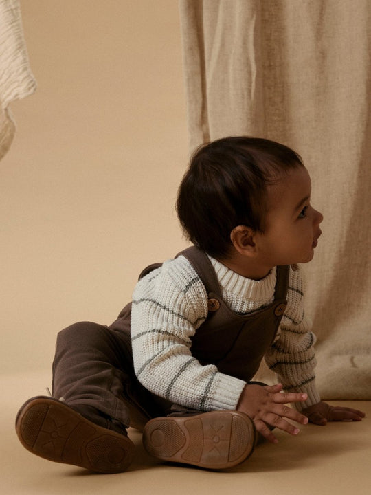 Lil' Atelier Baby JOBO LIO LOOSE OVERALL - Shitake | Torgunns Barneklær AS