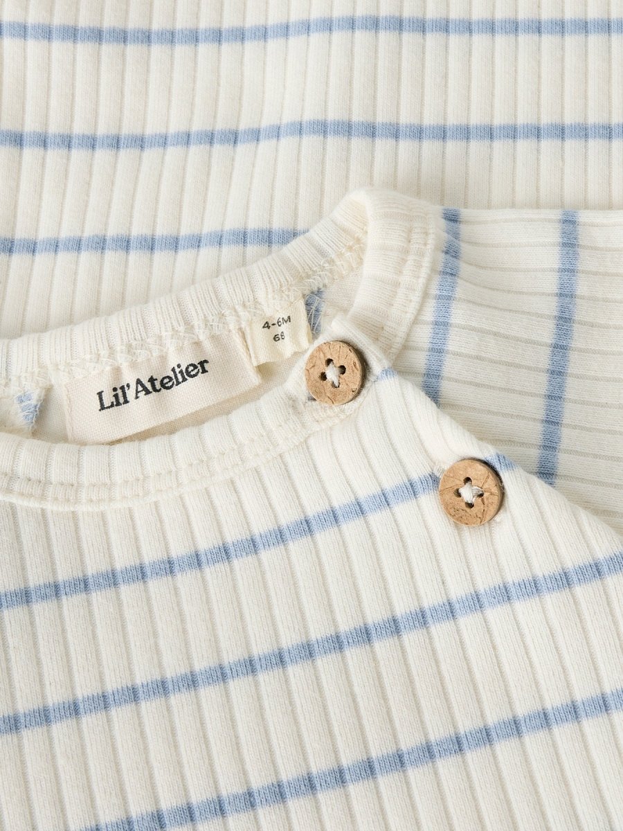 Lil' Atelier Baby KAIL LS SLIM BODY NOOS - Coconut Milk | Zen Blue | Torgunns Barneklær AS