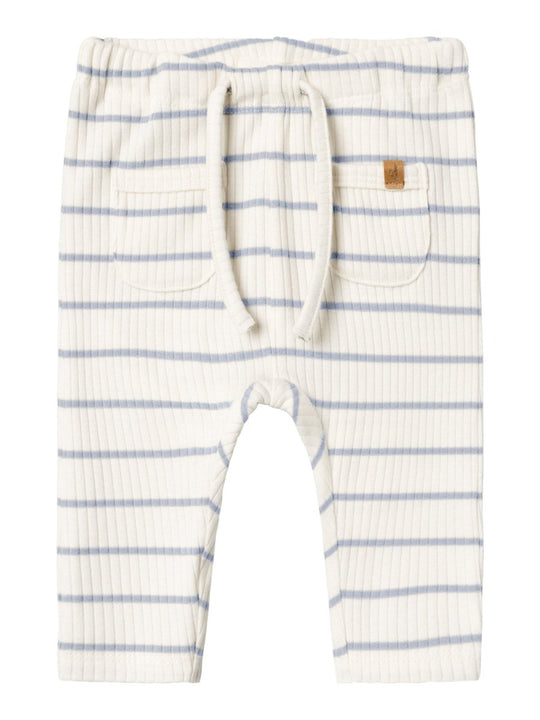Lil' Atelier Baby KAIL REG PANT NOOS - Coconut Milk | Zen Blue | Torgunns Barneklær AS