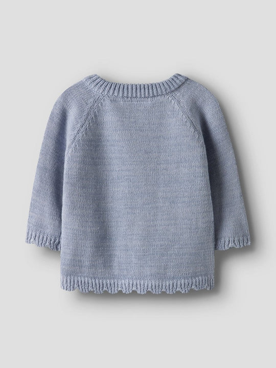 Lil' Atelier Baby LAGUNA LS WRAP KNIT NOOS - Zen Blue | Torgunns Barneklær AS