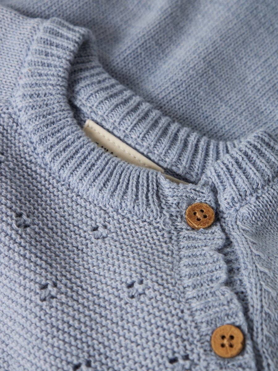 Lil' Atelier Baby LAGUNA LS WRAP KNIT NOOS - Zen Blue | Torgunns Barneklær AS