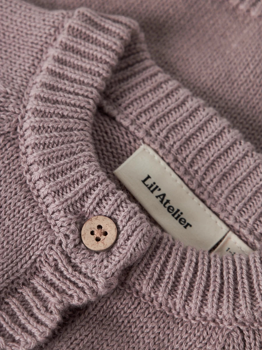 Lil' Atelier baby LAGUNA strikkecardigan - Bark | Torgunns Barneklær AS