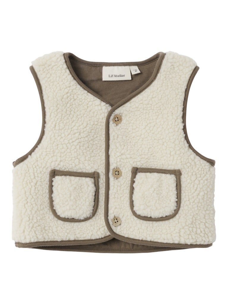 Lil' Atelier Baby LAJO LOOSE VEST - Turtledove | Torgunns Barneklær AS