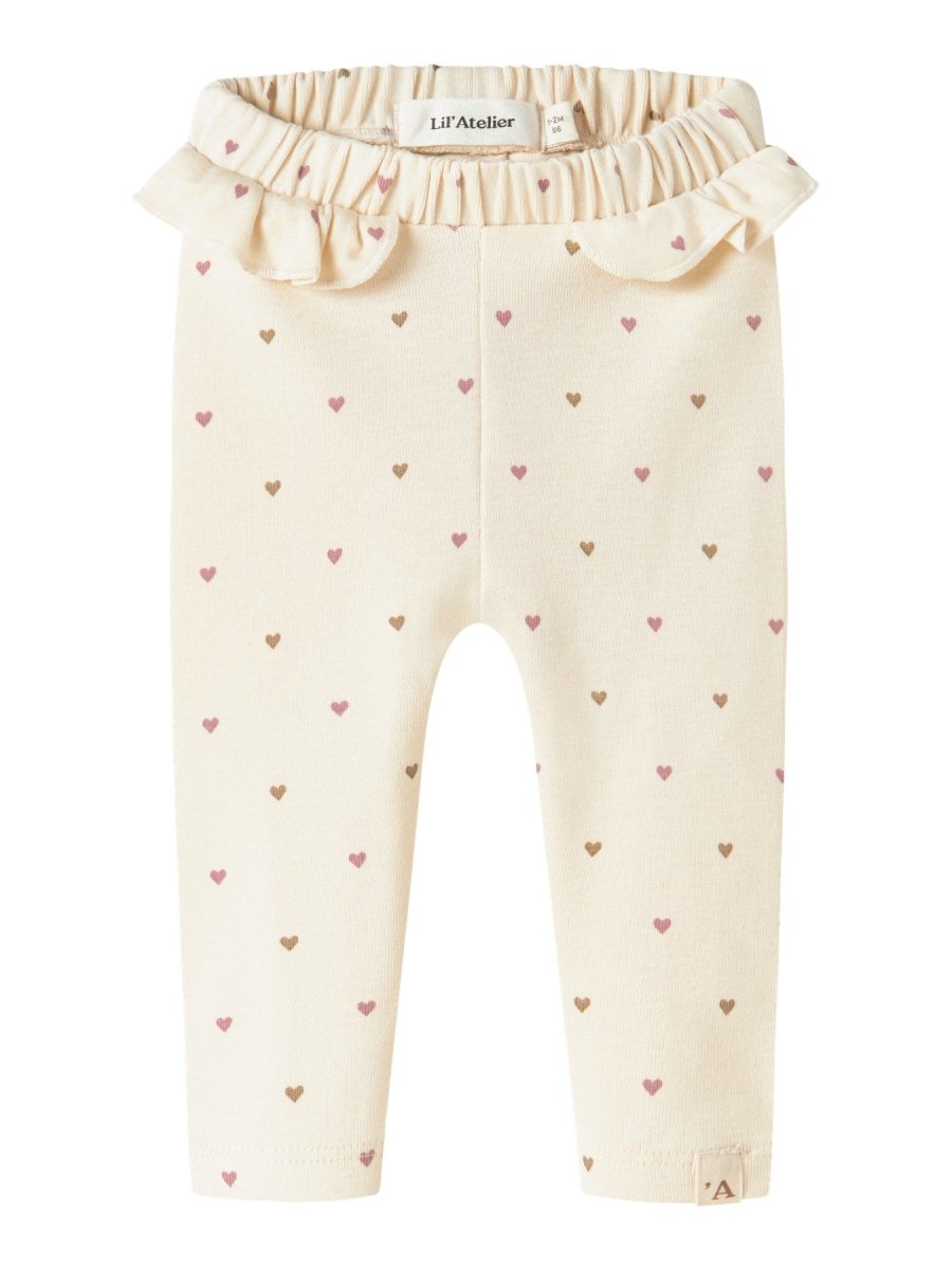 Lil' Atelier Baby LALO TAI SLIM LEGGING - Turtledove | HEART | Torgunns Barneklær AS
