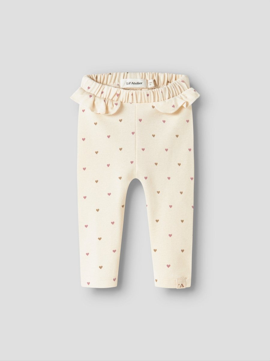 Lil' Atelier Baby LALO TAI SLIM LEGGING - Turtledove | HEART | Torgunns Barneklær AS