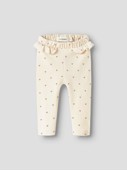Lil' Atelier Baby LALO TAI SLIM LEGGING - Turtledove | HEART | Torgunns Barneklær AS