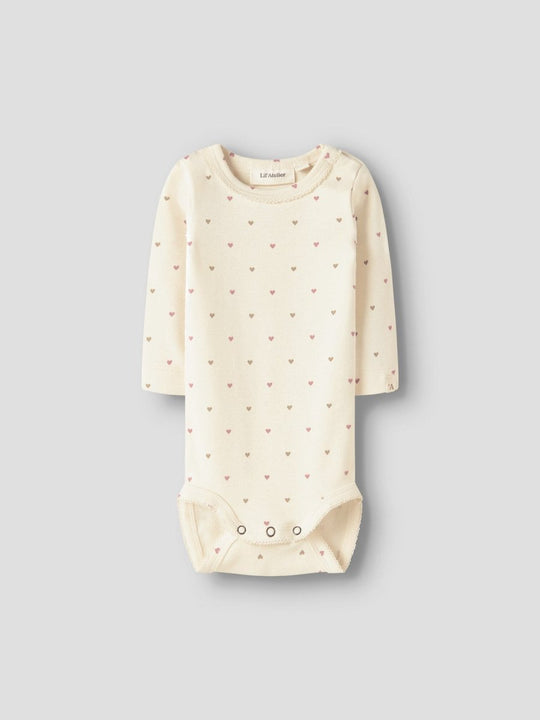 Lil' Atelier Baby LALO TIG LS SLIM BODY - Turtledove | HEART | Torgunns Barneklær AS