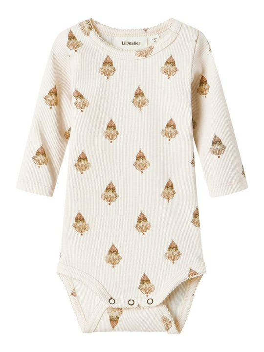 Lil' Atelier BABY LAVO EGE LS SLIM BODY - Pastel Parchment | Torgunns Barneklær AS