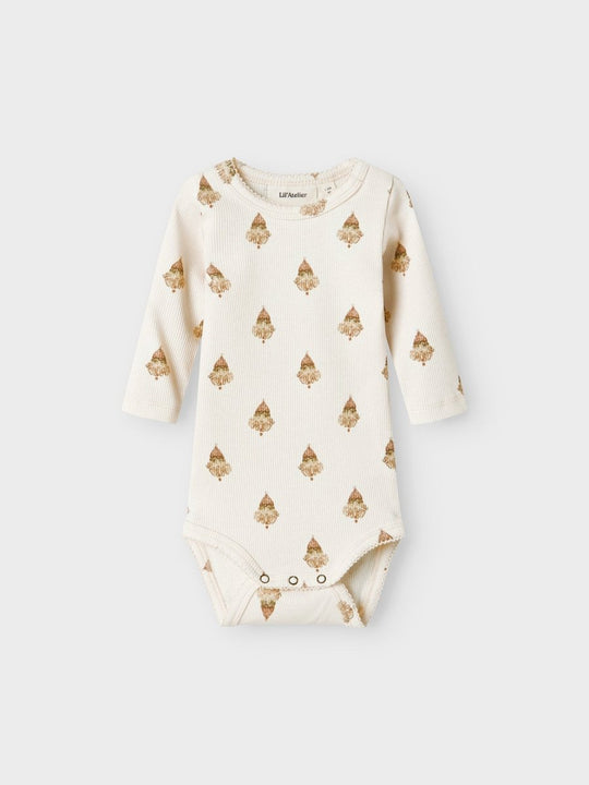 Lil' Atelier BABY LAVO EGE LS SLIM BODY - Pastel Parchment | Torgunns Barneklær AS