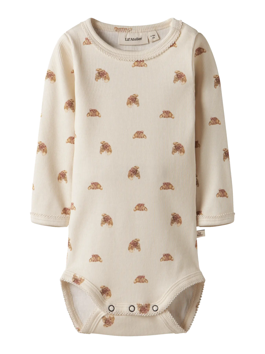 Lil' Atelier Baby LAVO EGI LS SLIM BODY - Turtledove | CROISSANT | Torgunns Barneklær AS