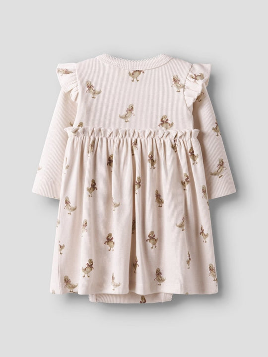 Lil' Atelier Baby LAVO EKN LS BODY DRESS - Almost Mauve | GOOSE | Torgunns Barneklær AS