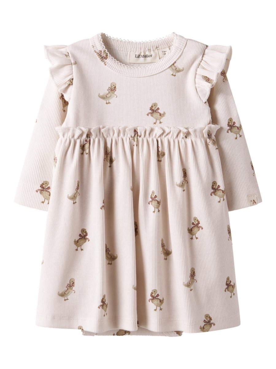 Lil' Atelier Baby LAVO EKN LS BODY DRESS - Almost Mauve | GOOSE | Torgunns Barneklær AS