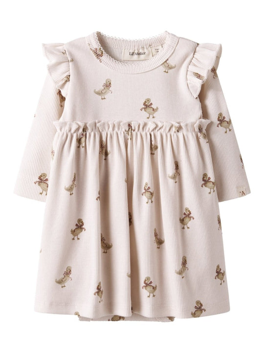 Lil' Atelier Baby LAVO EKN LS BODY DRESS - Almost Mauve | GOOSE | Torgunns Barneklær AS