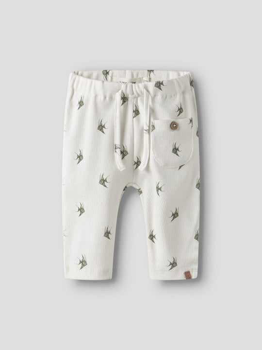 Lil' Atelier Baby LAVO EKO LOOSE PANT - Coconut Milk Fish | Torgunns Barneklær AS