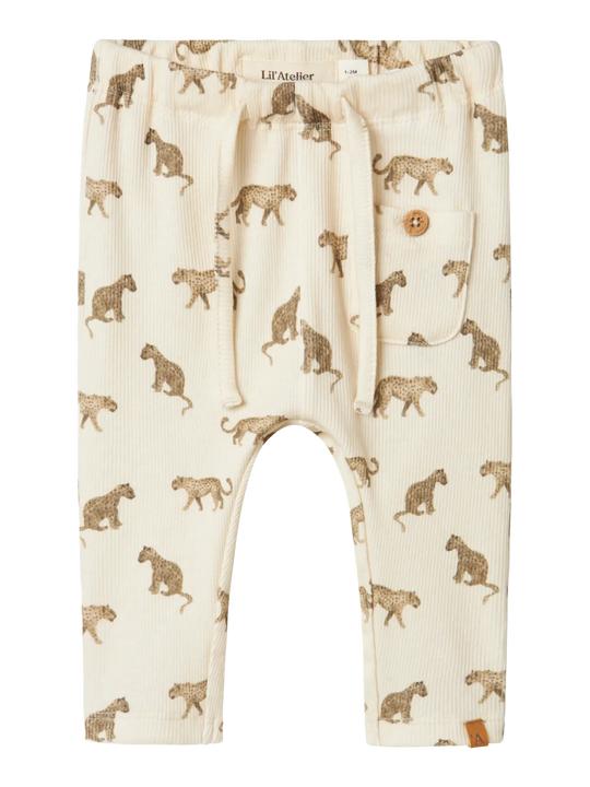 Lil' Atelier Baby LAVO ELF LOOSE PANT - Turtledove | LEO | Torgunns Barneklær AS