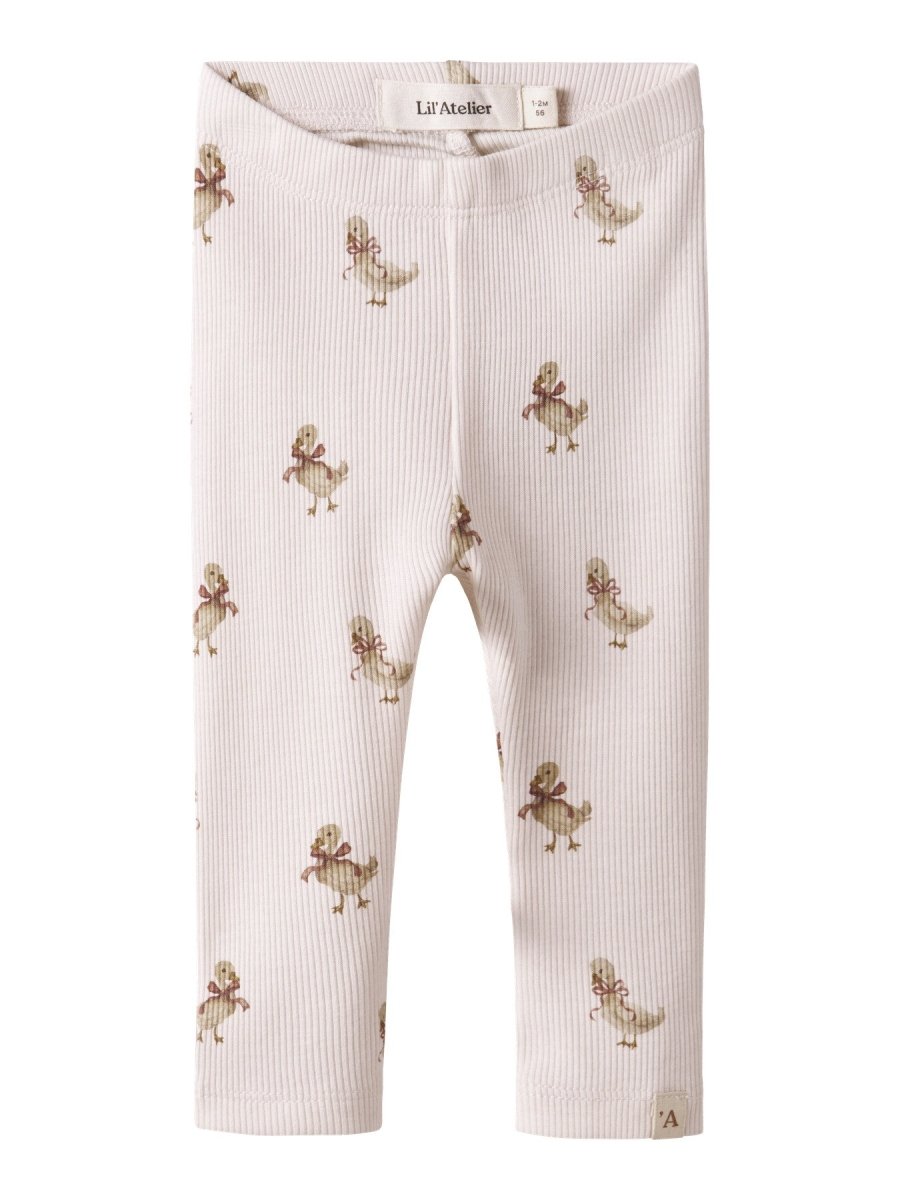 Lil' Atelier Baby LAVO ELF SLIM LEGGING NOOS - Almost Mauve | GOOSE | Torgunns Barneklær AS
