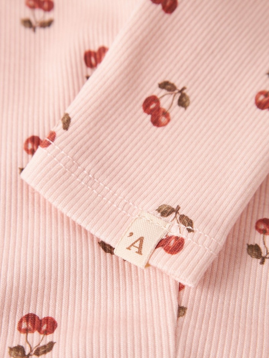 Lil' Atelier Baby LAVO ELF SLIM LEGGING NOOS - Silver Peony | Cherry | Torgunns Barneklær AS