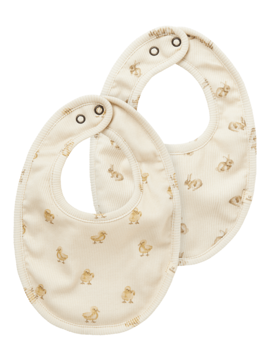 Lil' Atelier BABY LAVO EMO 2 PK BIBS - Turtledove | Torgunns Barneklær AS