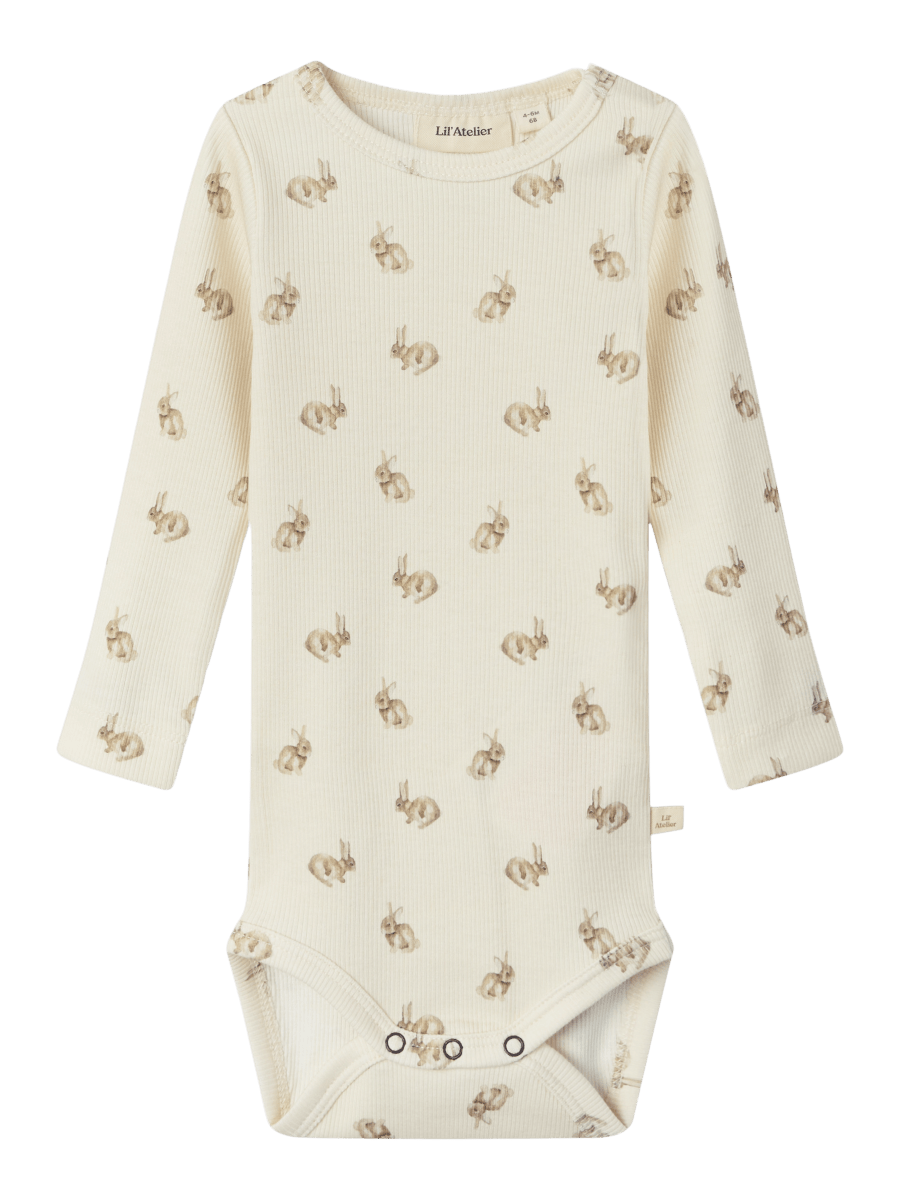 Lil' Atelier BABY LAVO EMO LS SLIM BODY - Turtledove Rabbit | Torgunns Barneklær AS