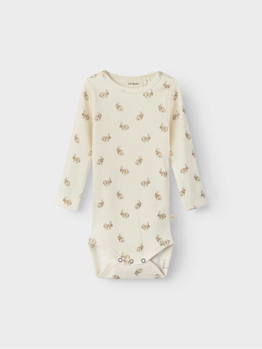 Lil' Atelier BABY LAVO EMO LS SLIM BODY - Turtledove Rabbit | Torgunns Barneklær AS