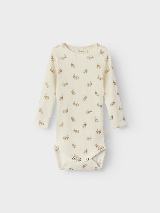 Lil' Atelier BABY LAVO EMO LS SLIM BODY - Turtledove Rabbit | Torgunns Barneklær AS