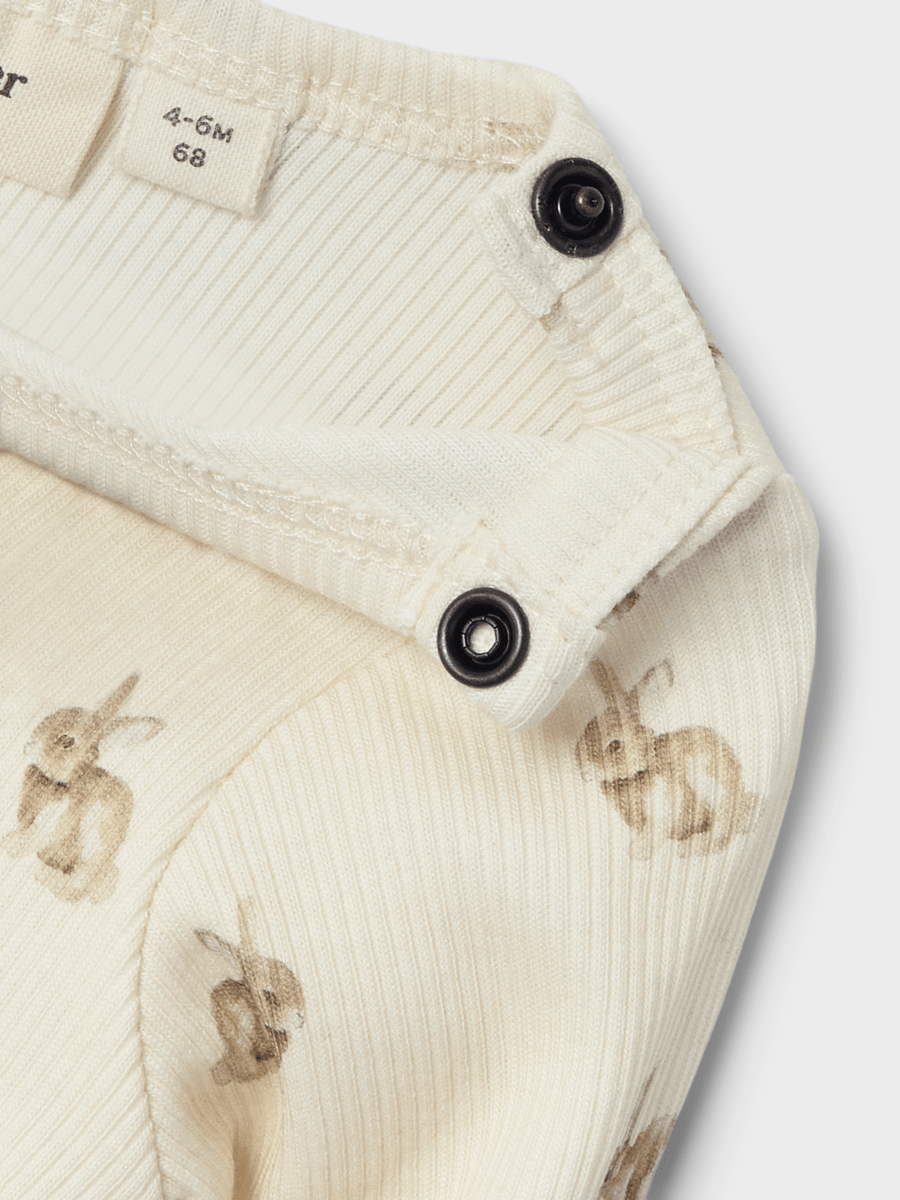 Lil' Atelier BABY LAVO EMO LS SLIM BODY - Turtledove Rabbit | Torgunns Barneklær AS