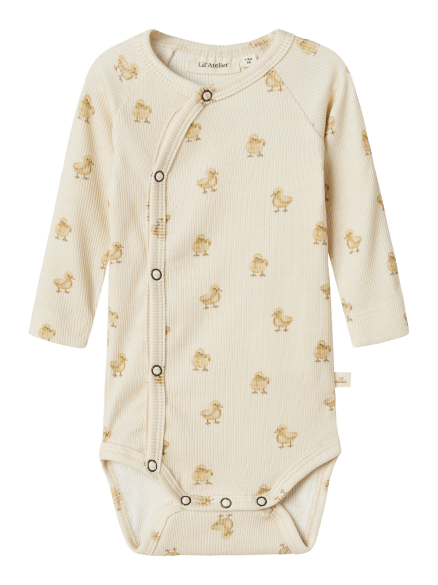 Lil' Atelier BABY LAVO EMO LS SLIM WRAP BODY - Turtledove Duck | Torgunns Barneklær AS