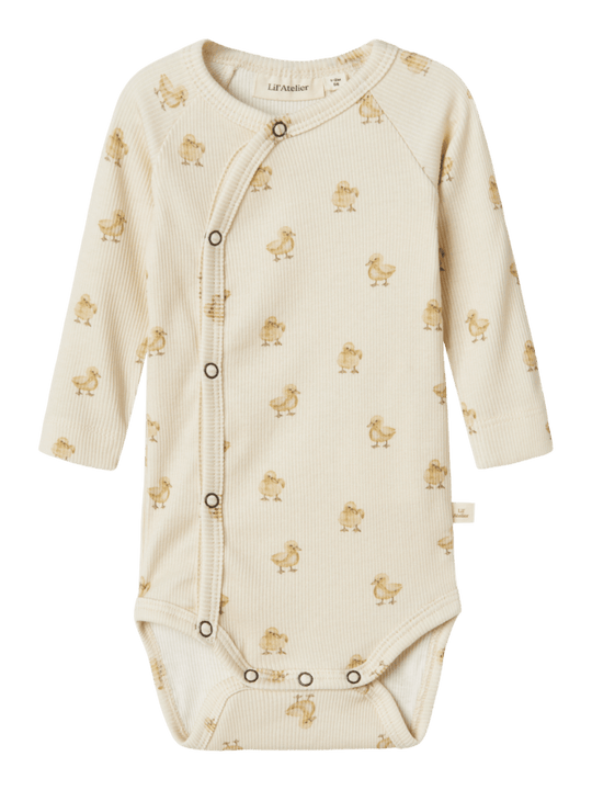 Lil' Atelier BABY LAVO EMO LS SLIM WRAP BODY - Turtledove Duck | Torgunns Barneklær AS