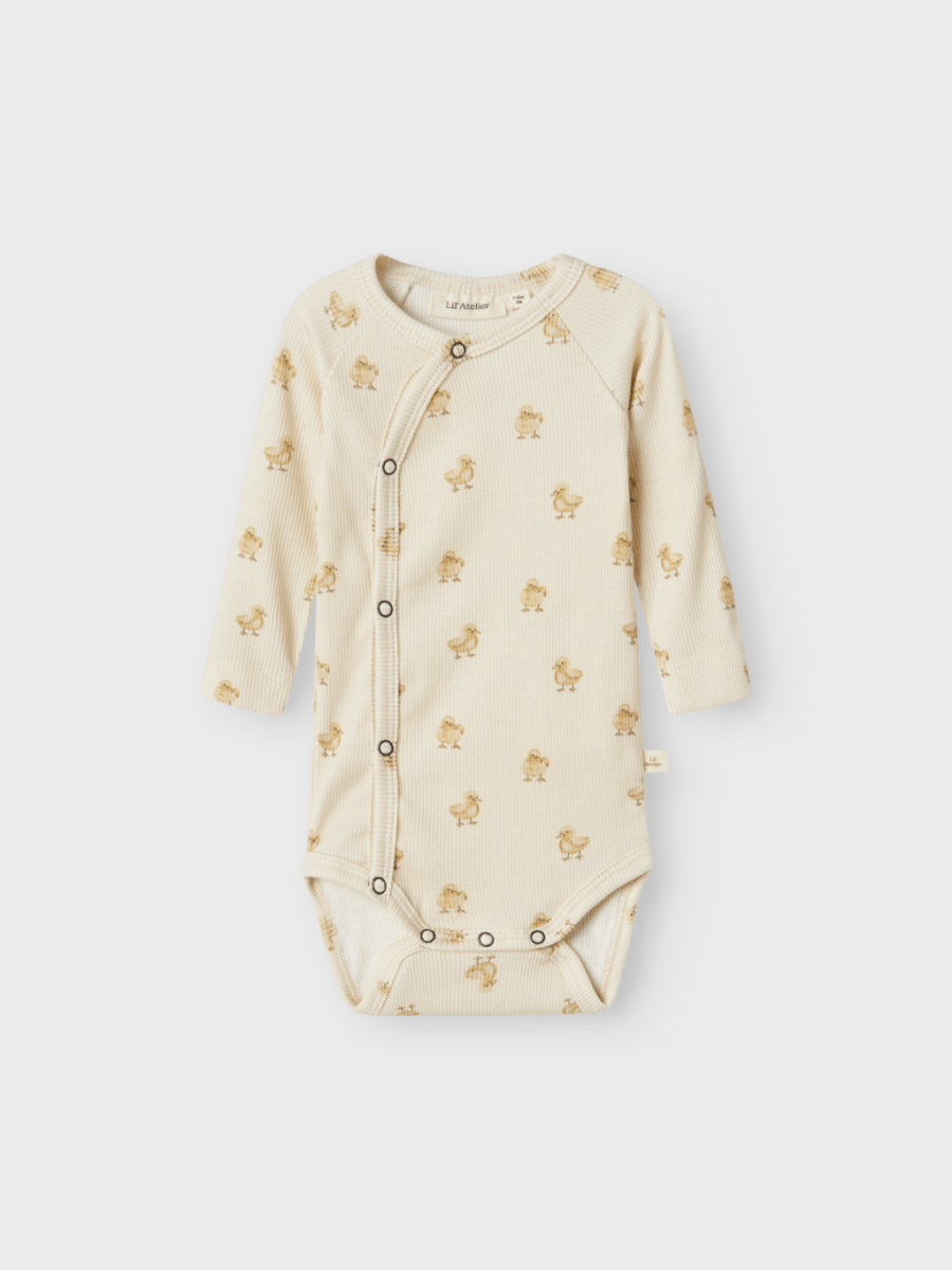 Lil' Atelier BABY LAVO EMO LS SLIM WRAP BODY - Turtledove Duck | Torgunns Barneklær AS