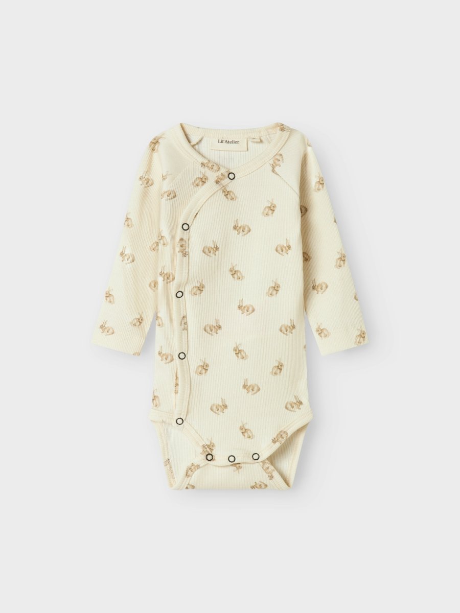 Lil' Atelier BABY LAVO EMO LS SLIM WRAP BODY - Turtledove Rabbit | Torgunns Barneklær AS