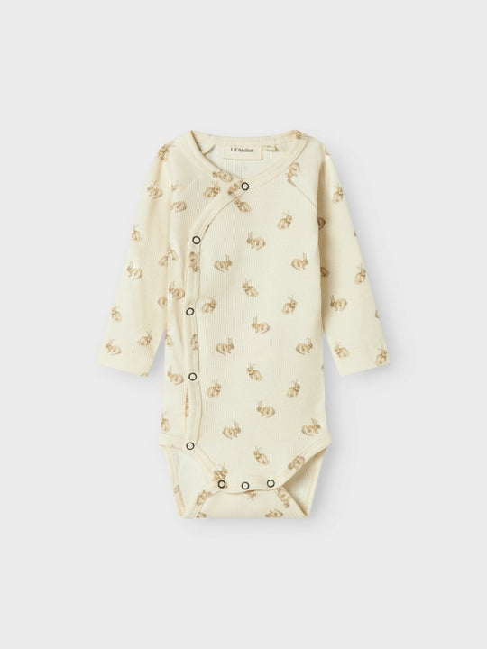 Lil' Atelier BABY LAVO EMO LS SLIM WRAP BODY - Turtledove Rabbit | Torgunns Barneklær AS
