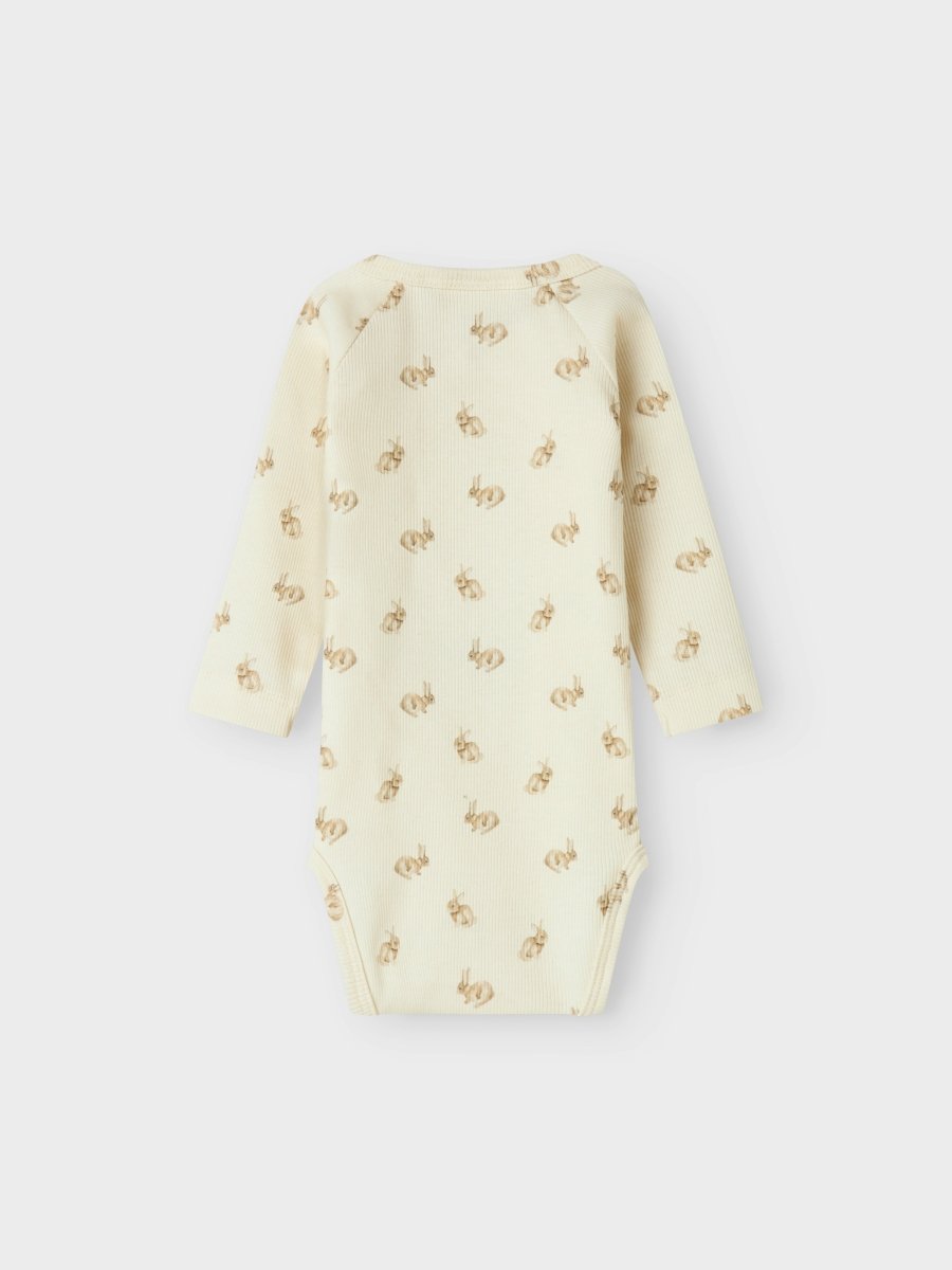 Lil' Atelier BABY LAVO EMO LS SLIM WRAP BODY - Turtledove Rabbit | Torgunns Barneklær AS