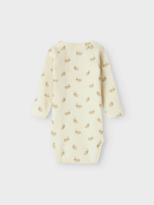 Lil' Atelier BABY LAVO EMO LS SLIM WRAP BODY - Turtledove Rabbit | Torgunns Barneklær AS