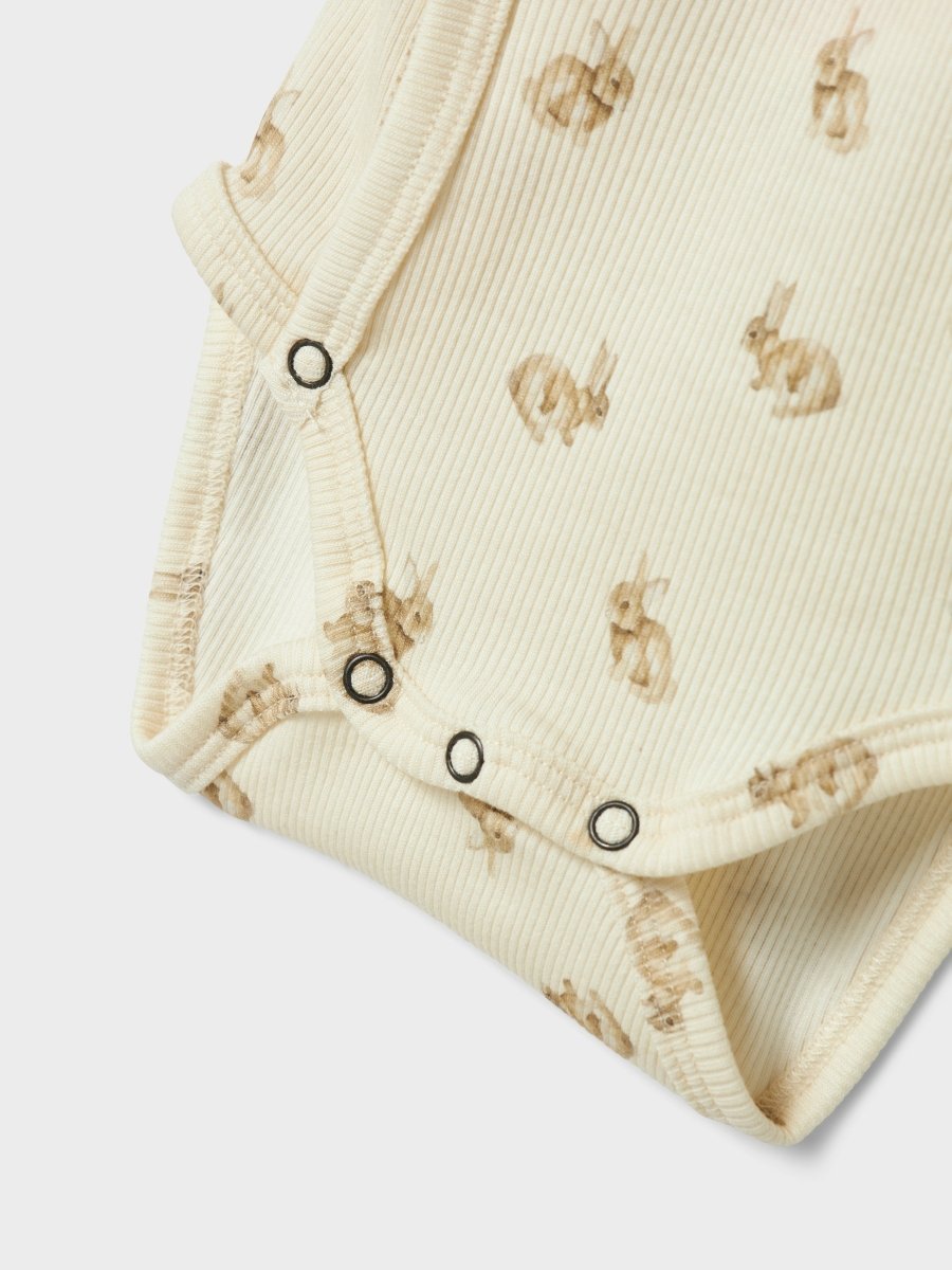 Lil' Atelier BABY LAVO EMO LS SLIM WRAP BODY - Turtledove Rabbit | Torgunns Barneklær AS