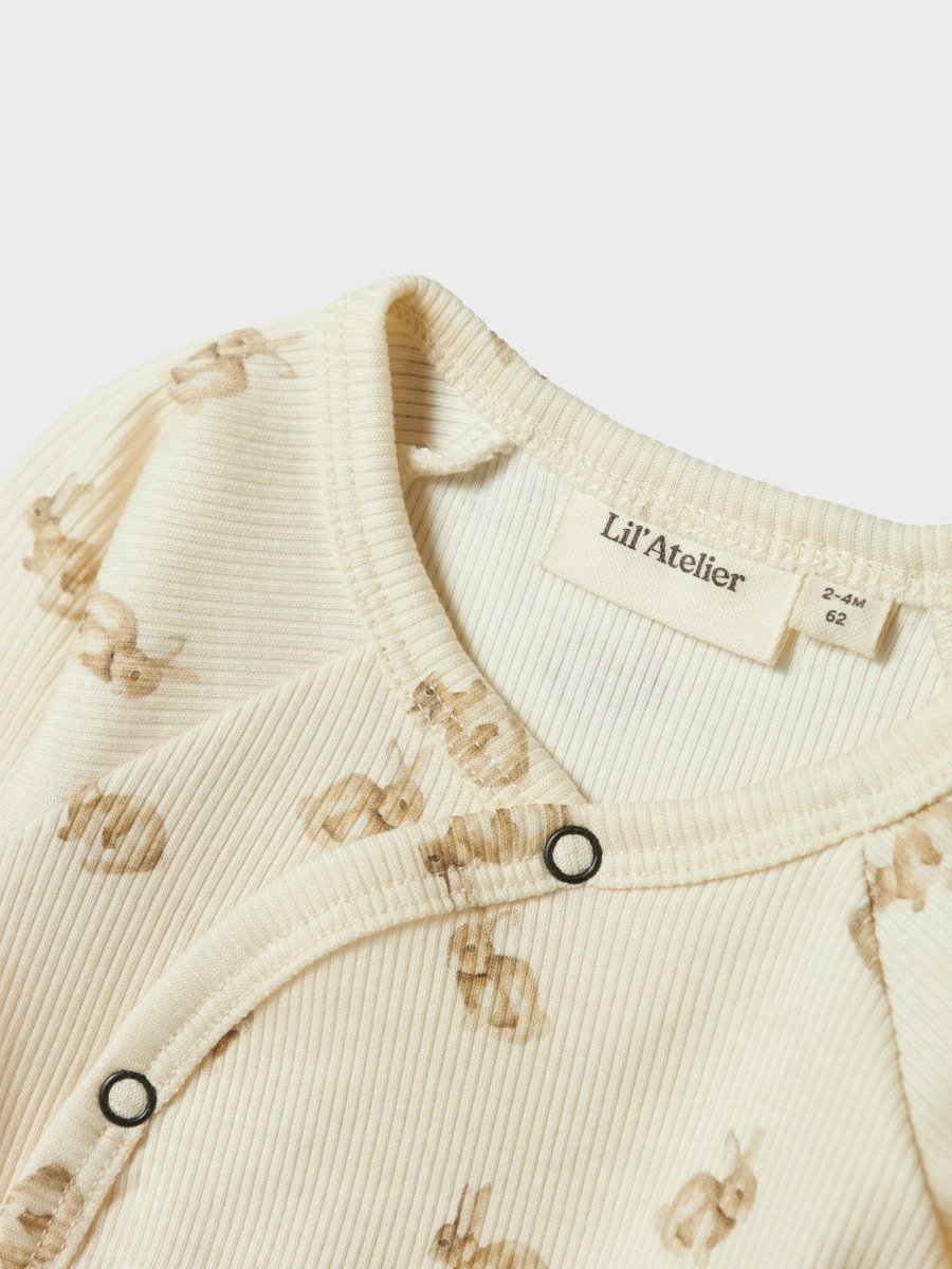 Lil' Atelier BABY LAVO EMO LS SLIM WRAP BODY - Turtledove Rabbit | Torgunns Barneklær AS
