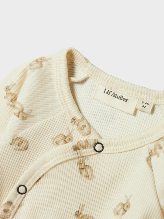 Lil' Atelier BABY LAVO EMO LS SLIM WRAP BODY - Turtledove Rabbit | Torgunns Barneklær AS