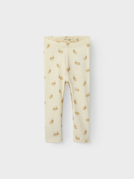 Lil' Atelier BABY LAVO EMO SLIM LEGGING - Turtledove Rabbit | Torgunns Barneklær AS