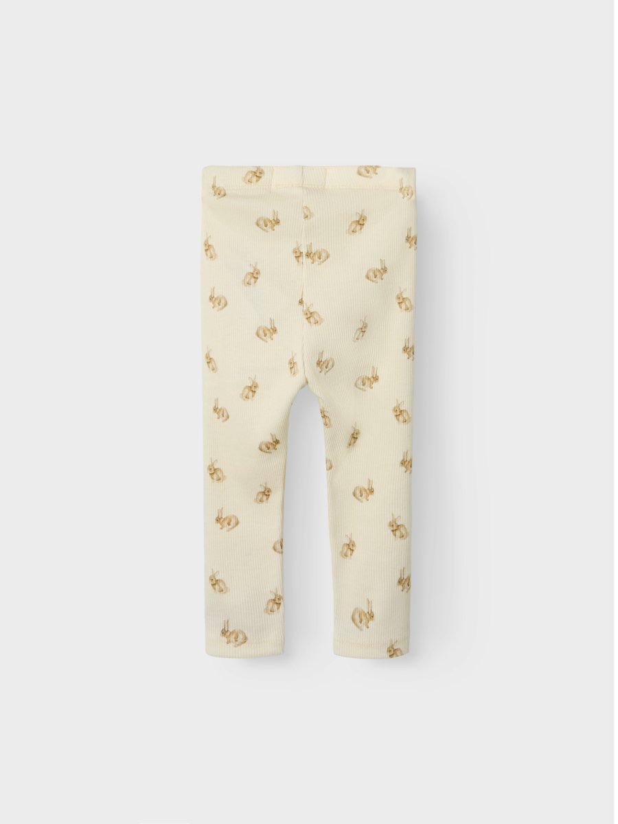 Lil' Atelier BABY LAVO EMO SLIM LEGGING - Turtledove Rabbit | Torgunns Barneklær AS