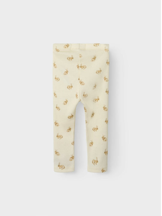 Lil' Atelier BABY LAVO EMO SLIM LEGGING - Turtledove Rabbit | Torgunns Barneklær AS