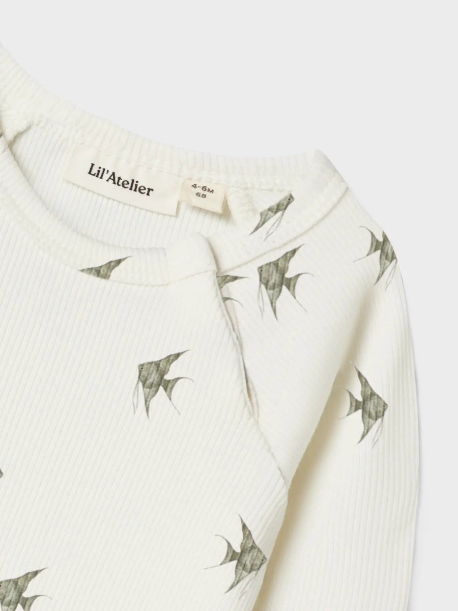 Lil' Atelier Baby LAVO ENI LS SLIM BODY - Coconut Milk Fish | Torgunns Barneklær AS
