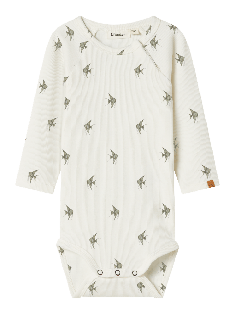 Lil' Atelier Baby LAVO ENI LS SLIM BODY - Coconut Milk Fish | Torgunns Barneklær AS