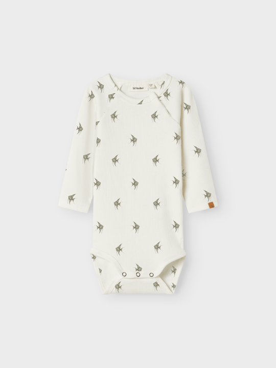 Lil' Atelier Baby LAVO ENI LS SLIM BODY - Coconut Milk Fish | Torgunns Barneklær AS