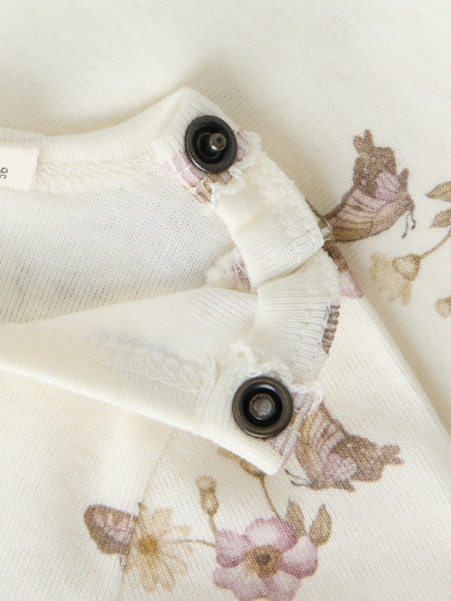 Lil' Atelier Baby LAVO ESI SS SLIM BODY - Coconut Milk | Flower | Torgunns Barneklær AS