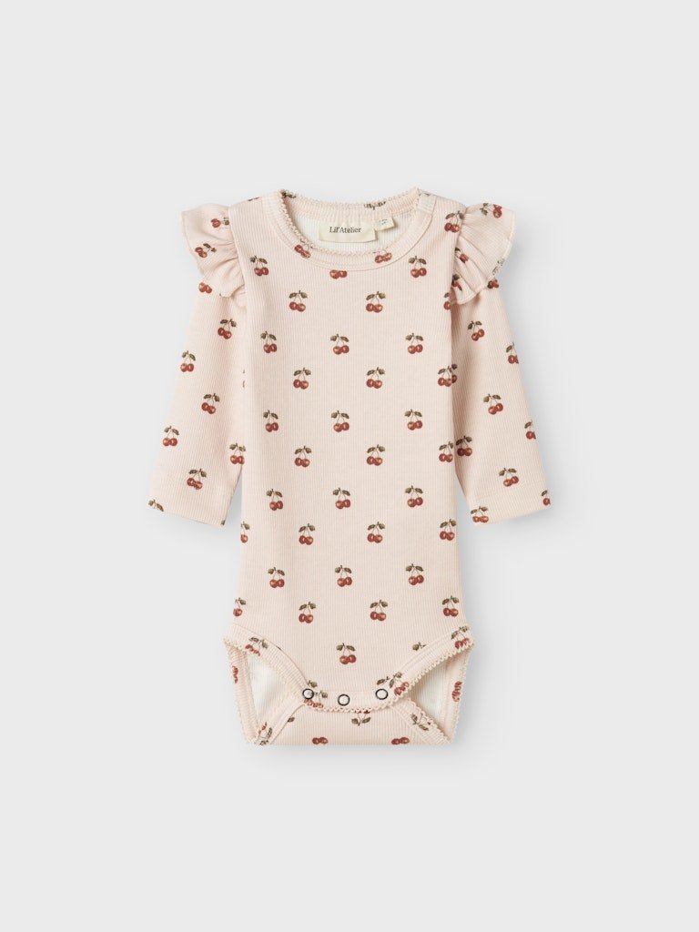 Lil' Atelier Baby LAVO EVE LS SLIM BODY NOOS - Silver Peony | CHERRY | Torgunns Barneklær AS