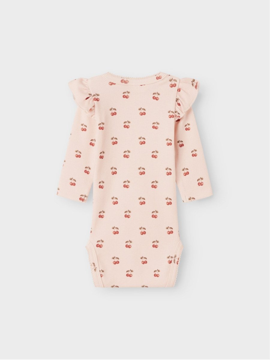 Lil' Atelier Baby LAVO EVE LS SLIM BODY NOOS - Silver Peony | Cherry | Torgunns Barneklær AS