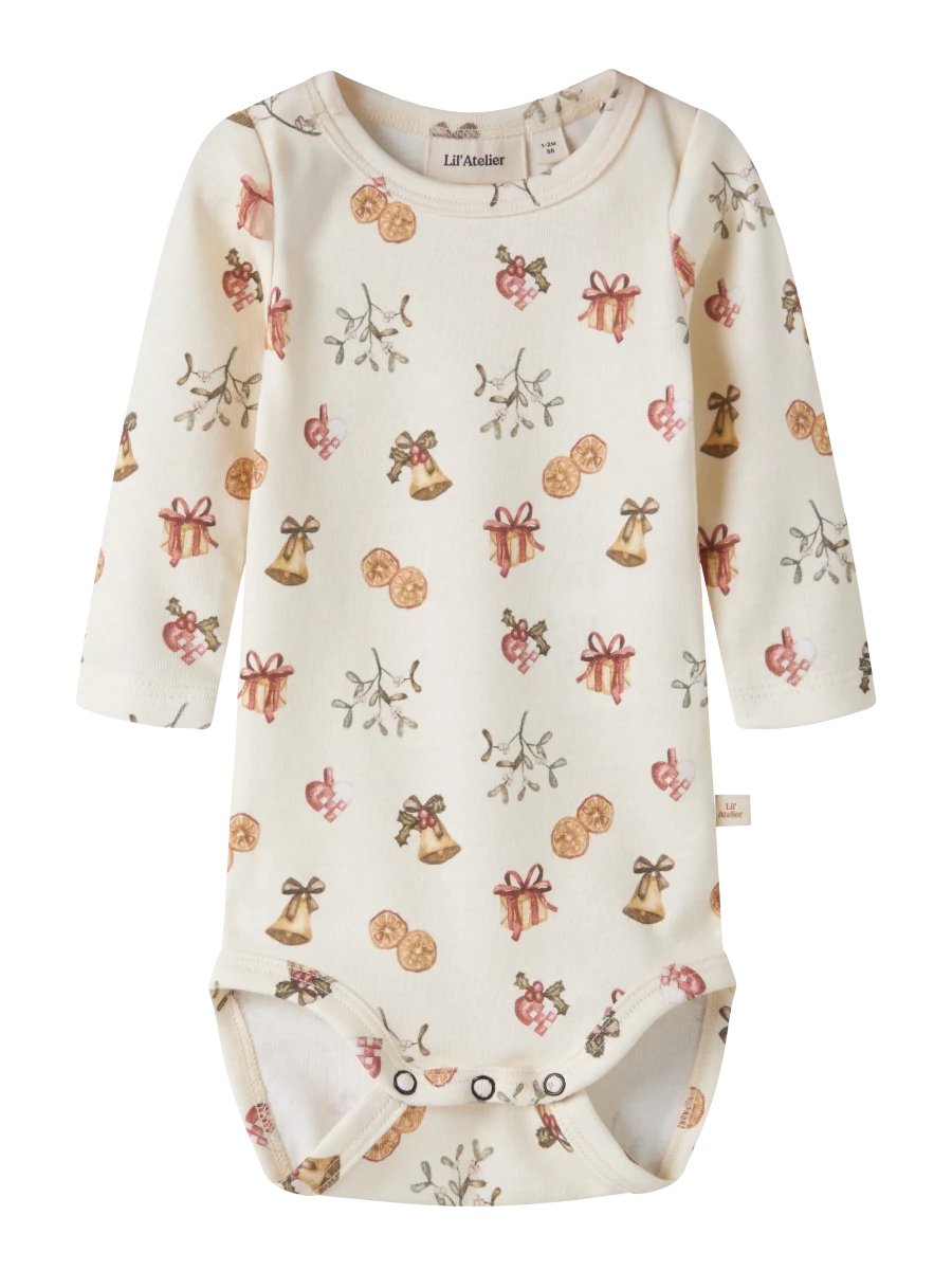 Lil' Atelier baby LAYO body - Turtledove | Old Christmas | Torgunns Barneklær AS
