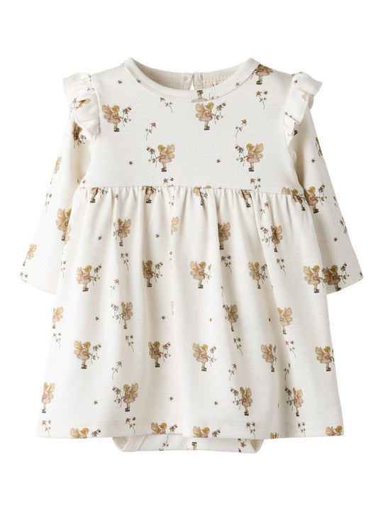 Lil' Atelier Baby LAYO ENK LS BODY DRESS - Coconut Milk | FAIRY | Torgunns Barneklær AS
