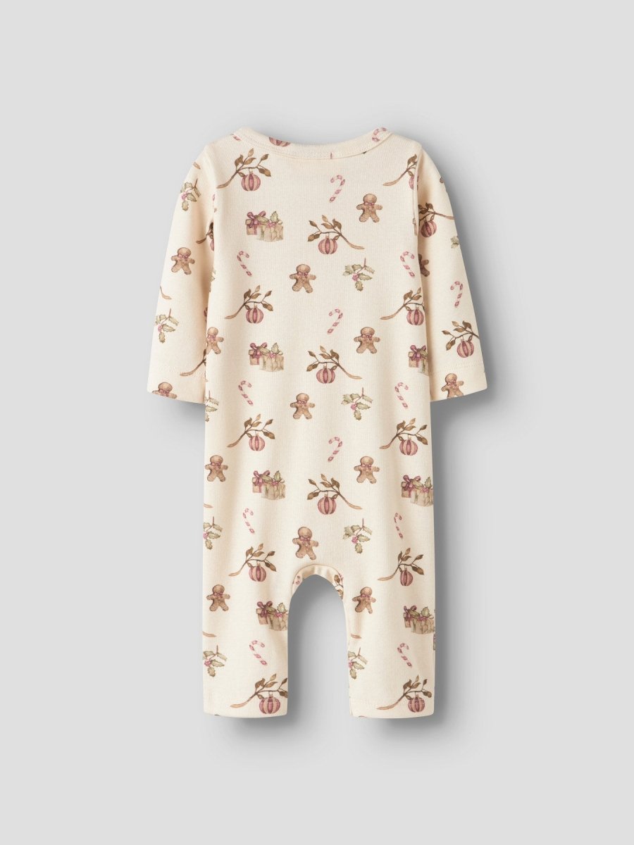 Lil' Atelier Baby LAYO GIP LS SLIM SUIT - Turtledove | CHRISTMAS | Torgunns Barneklær AS